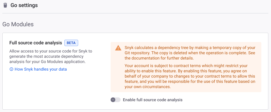 Enable full source code analysis